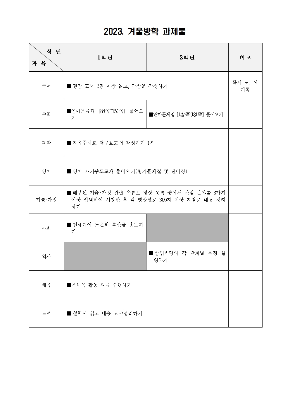 2023. 겨울방학 학생 안내문003